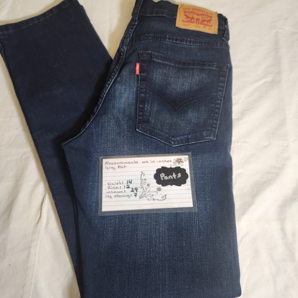 511 Levis Men's Dark Blue Slim Jeans 16 Reg 28X30 - Picture 6 of 7